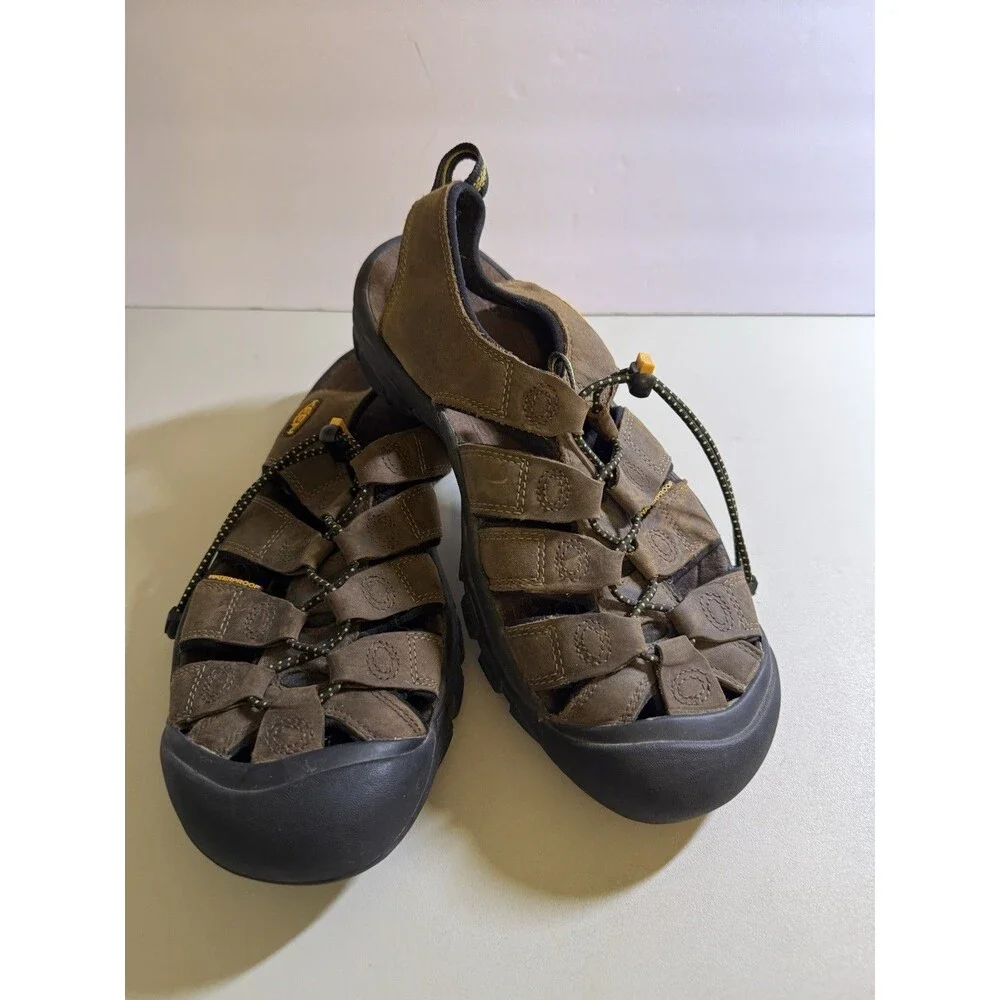 Keen Newport H2 Sandals Mens 10 Brown Leather Hiking Waterproof Fisherman